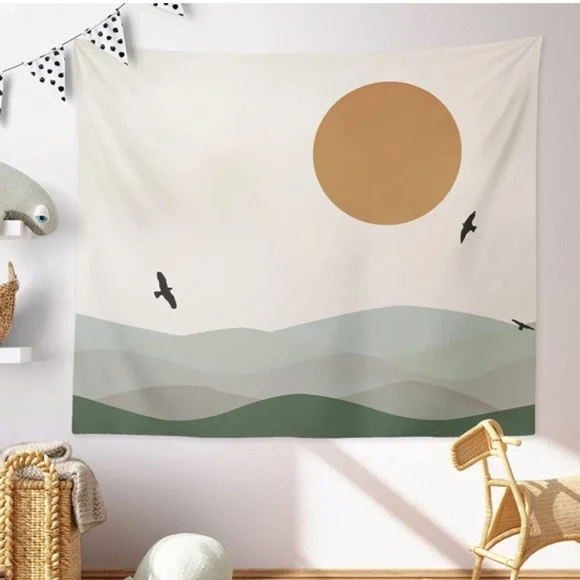 California Minimalist Mountain Range Nature Landscape Neutral Boho Home Decor - Picture 6 of 7